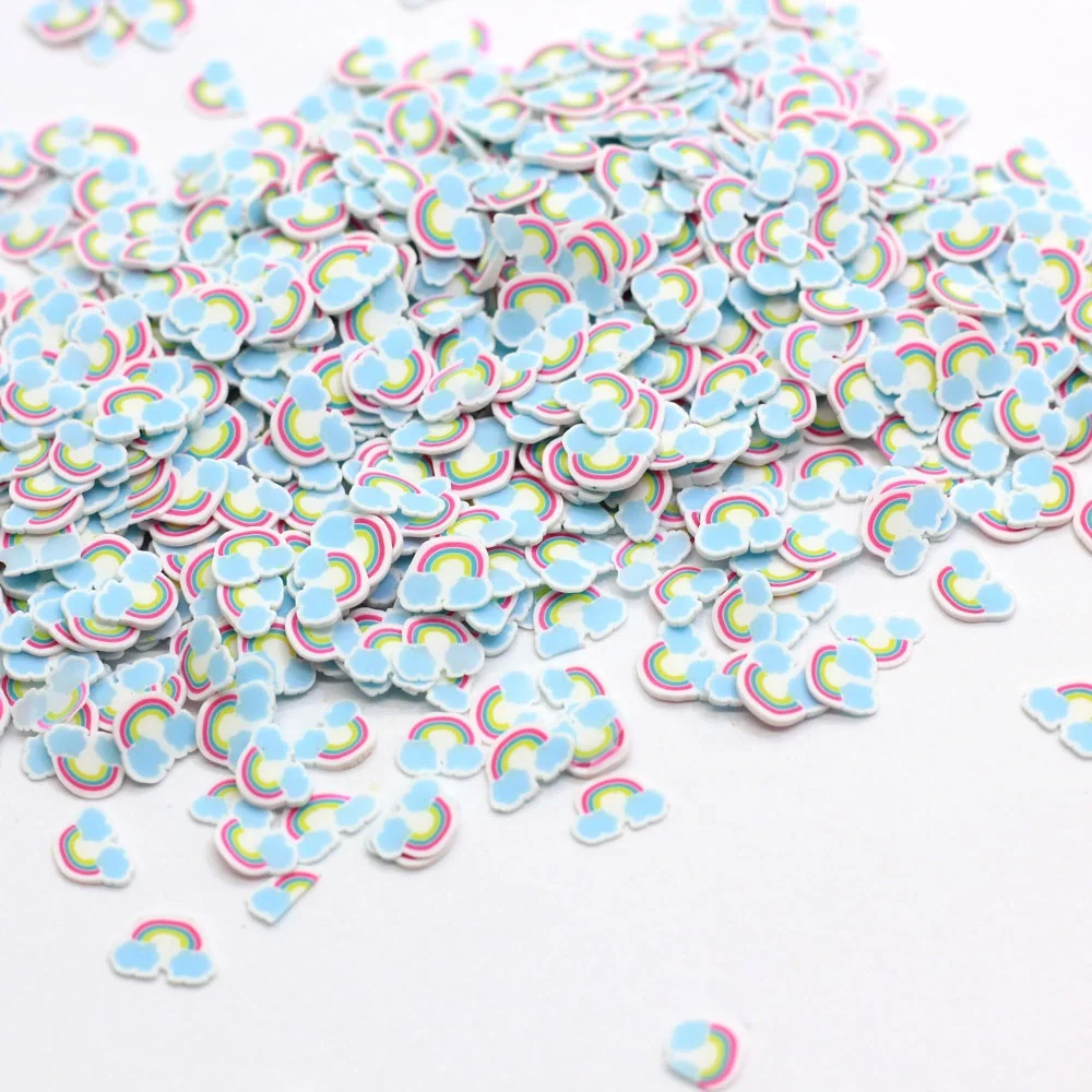 
Blue Rainbow Slices Sprinkles For Slime Supplies Toy Polymer Clay Charms Accessories Addition For Fluffy Clear Slime 
