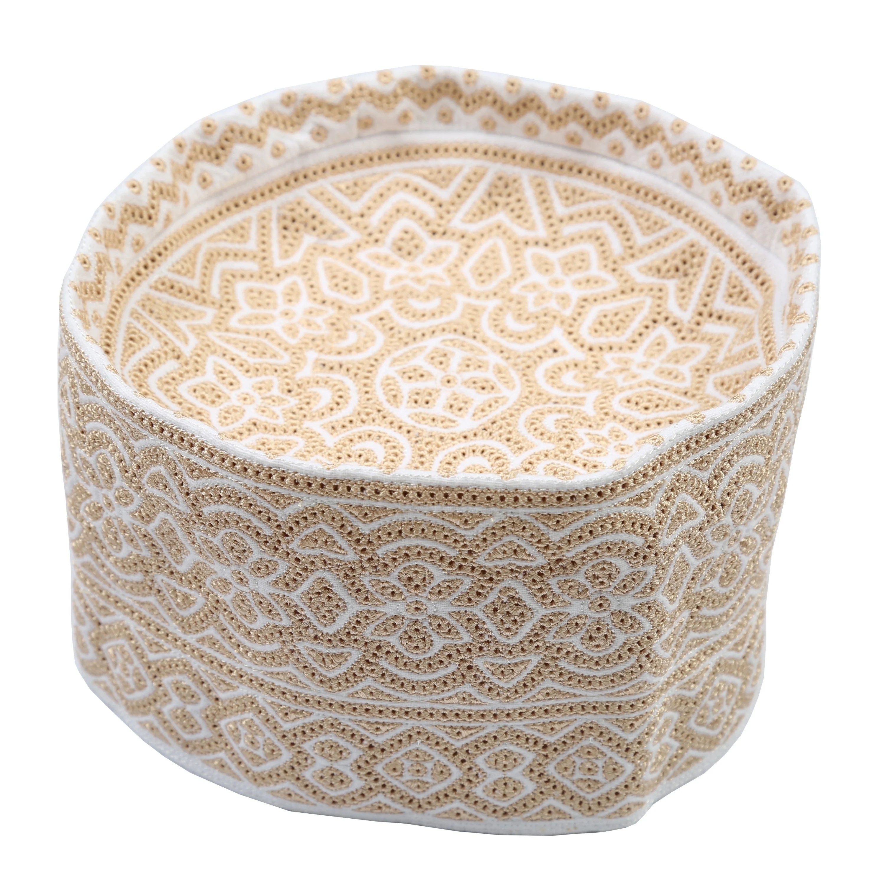 Newest Design African Multi Color Dome Embroidered Crochet Stylish Kopiah Flat Hat For Muslim Omani Man Prayer Cap