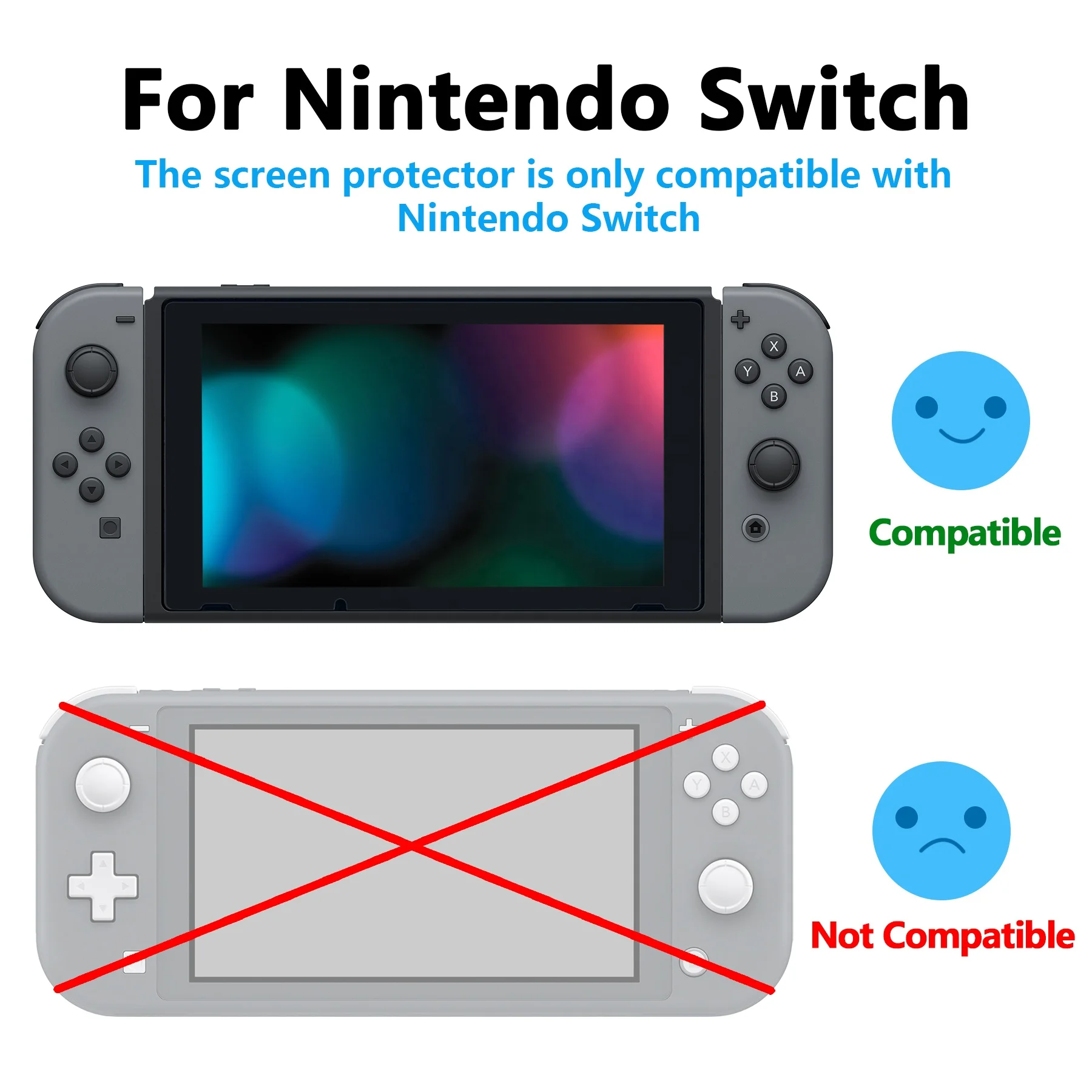 Extremerate 9H Super Tough Anti-Scratch Screen Protection Tempered Glass Protect Film Screen Guard For Nintendo Switch Console