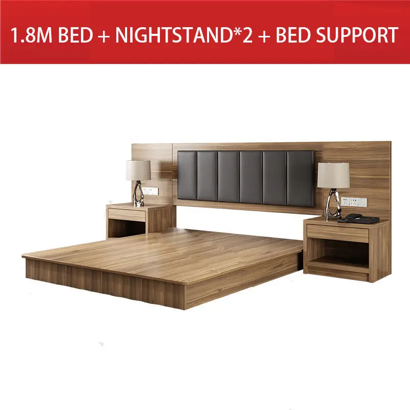 Hotel Hotel Accommodation Double Bed Single Bed Full Furniture Apartment Rental Room Furniture Set Bedroom Set Wood Modern