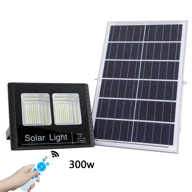 
Outdoor 300w Solar panel led light with remote control Dual-Head Solar flood light 