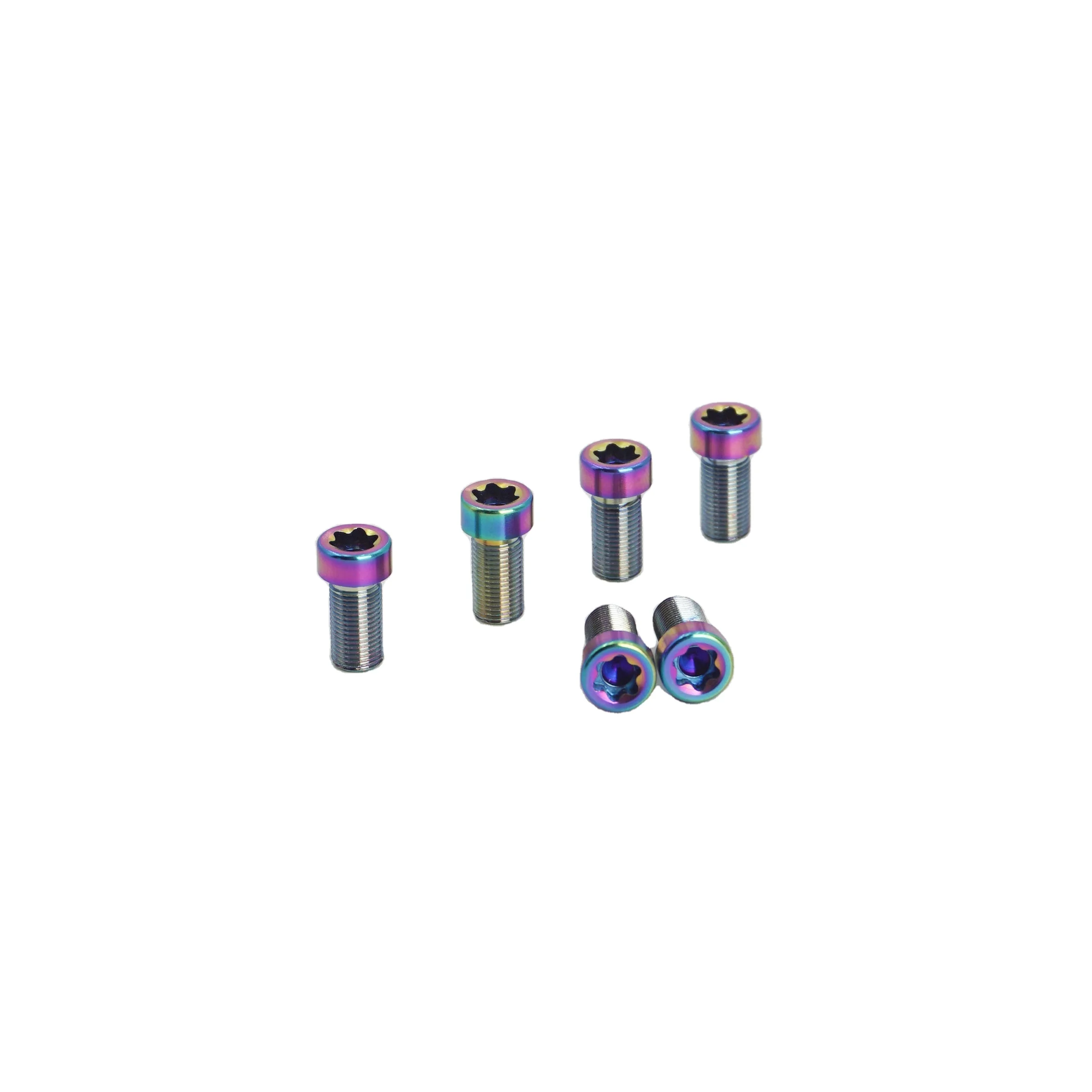 cnc machining bicycle M5x10 Titanium Mountain Bike Disc Screws T25 Brake Disc Screws Colorful