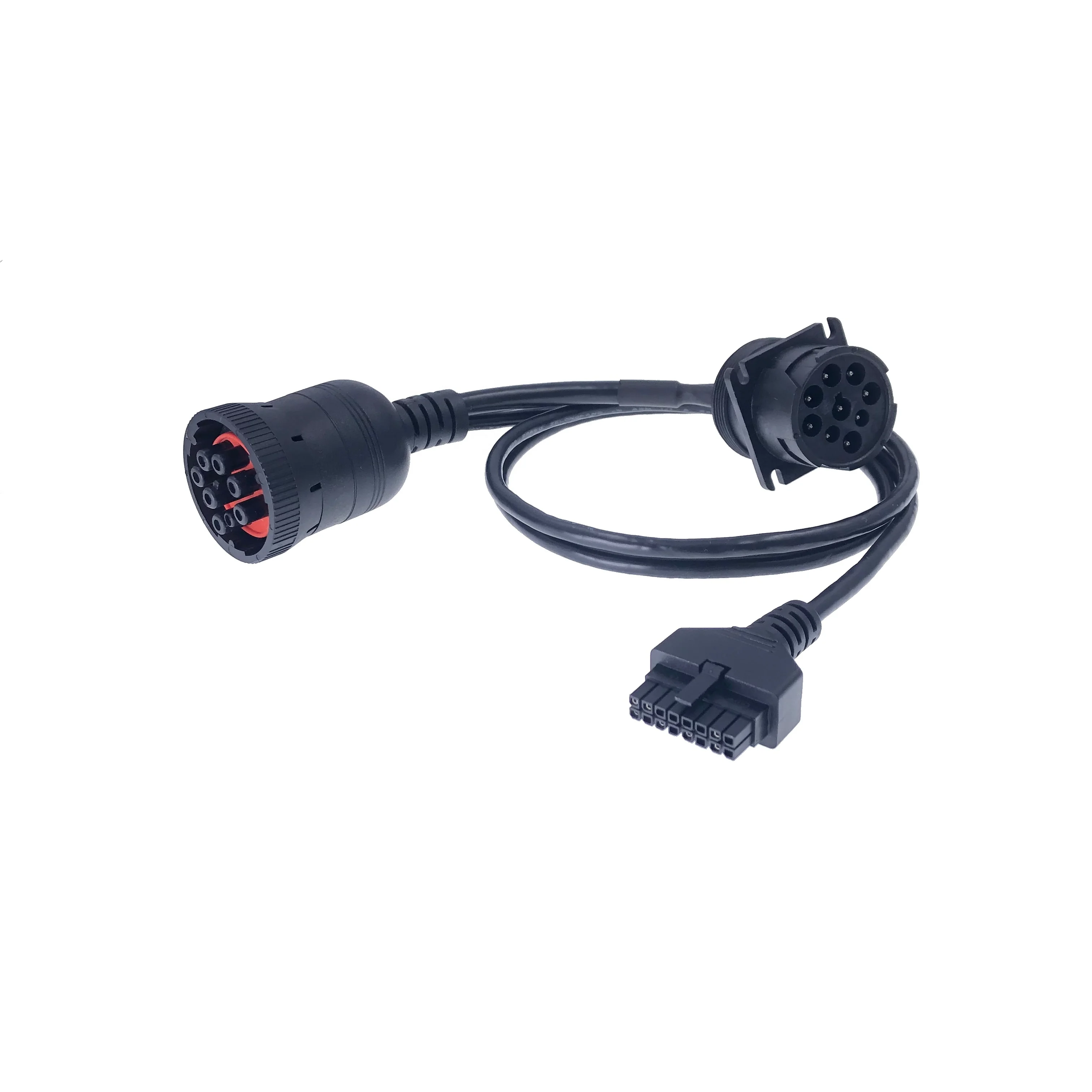 AOTAI Overmolding Black Type 1 J1939 9PIN Deutsch Male to Female with Molex 2X5 10PIN Connector Y Splitter Cable