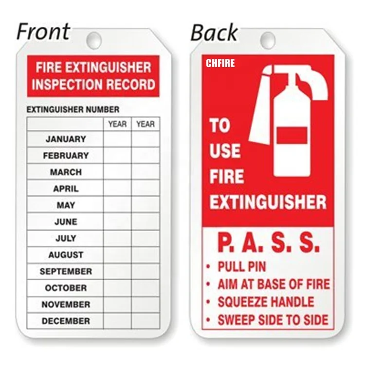 CHFIRE Custom Labels for  fire extinguisher tag