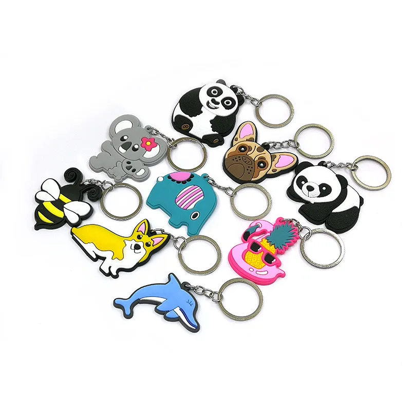 Custom 3D Soft PVC Rubber Cute Keychain Personalized Promotional Carabiner for Car & Gifts