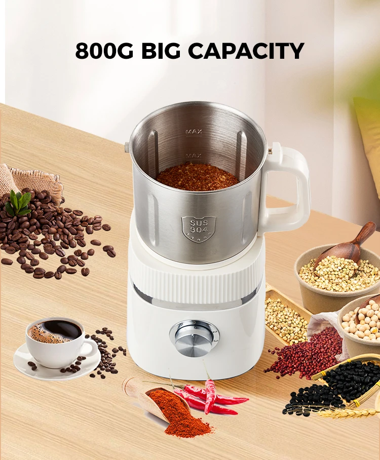 Multifunctional electric grinder blender stainless steel powder grinder coffee bean mill dry 500g ingredient food processor