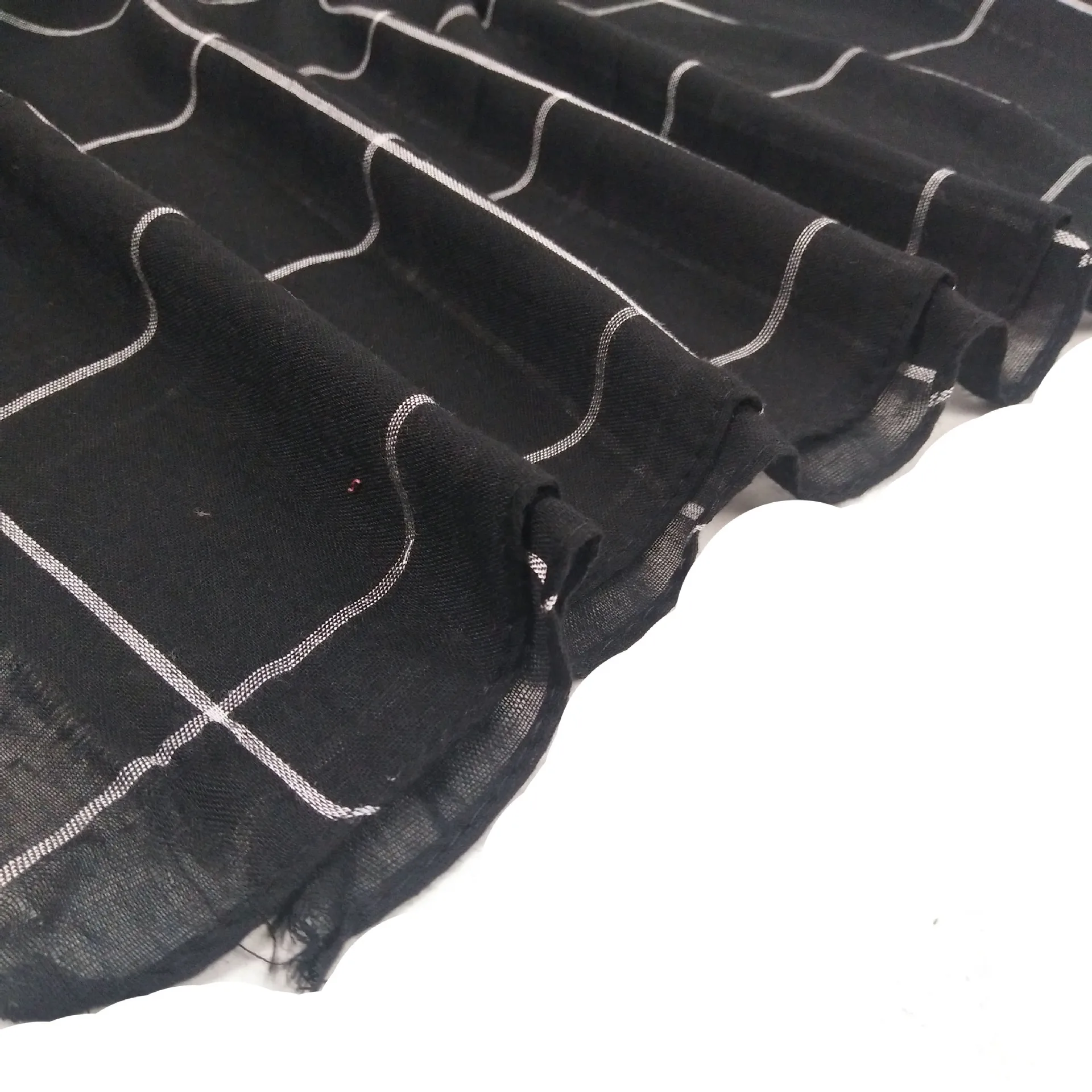 
New cotton and linen checkered scarves cotton long scarves for women monochrome manufacturers direct sales 