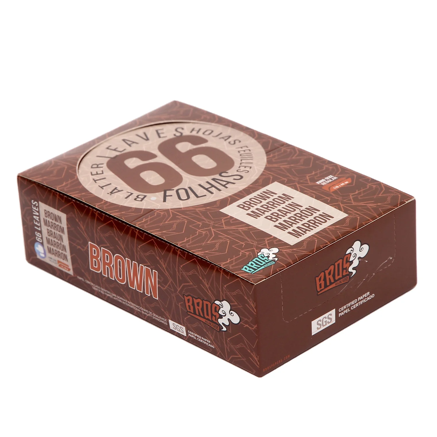 
Smoking Rolling Paper Bros 66 leaves roll paper custom design natural gum king size rice paper 