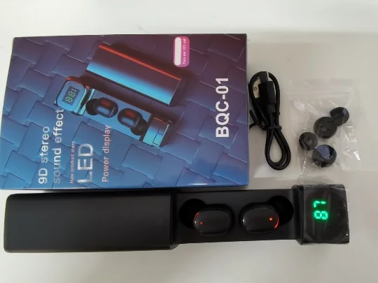 BQC-01 Headphones Digital Display Touch 5.0 Wireless Earphone TWS Sport Handsfree Audifonos Earbuds Ear Phone
