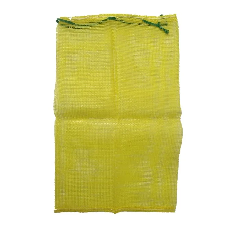 Customized size logo design color plastic pp mesh bag for onion potato vegetable fruit sacking net leno bags