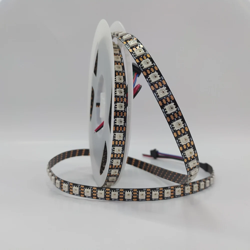 ETL certificate 5050RGB addressable black PCB DC12V WS2815 individually pixel led strip 60led 96led 144led