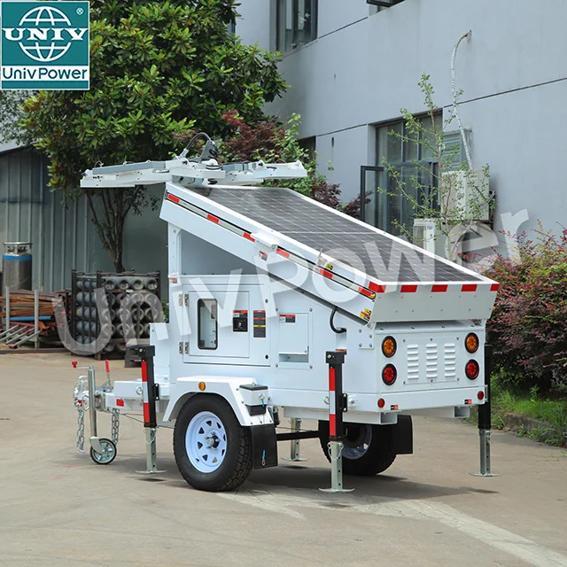 Emergency Rescue 4*100W mobile trailer solar led light tower hydraulic mast in Australia use