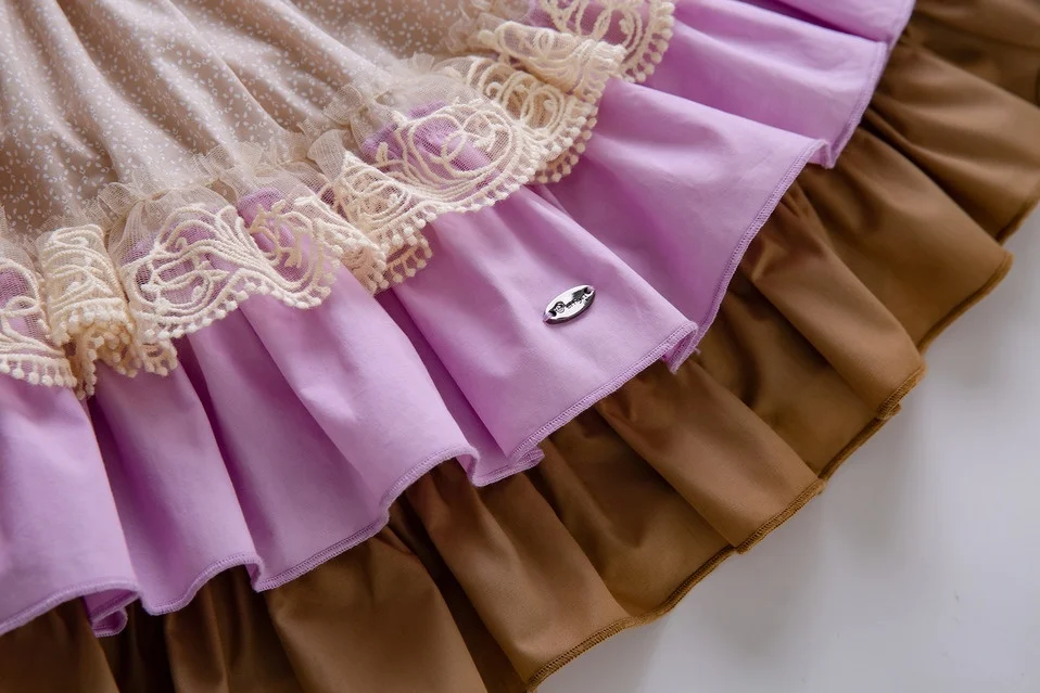 OEM Pettigirl Beige Girl Dress With Pink Flower Lovely Girls Dress For Wedding Summer Child Clothing