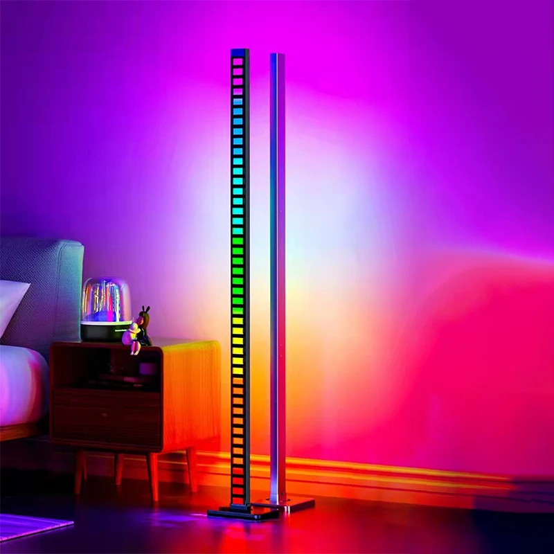 KD style RGB Music Sync Rhythm Recognition Led Indicator Audio Light Floor Standing Lamp For Party Gaming Room Dj Bar