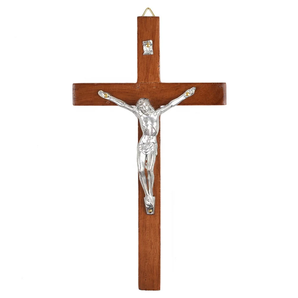 Catholic Wood Jesus 195mm Cross Small Religious Church Wall Decoration Crucifix