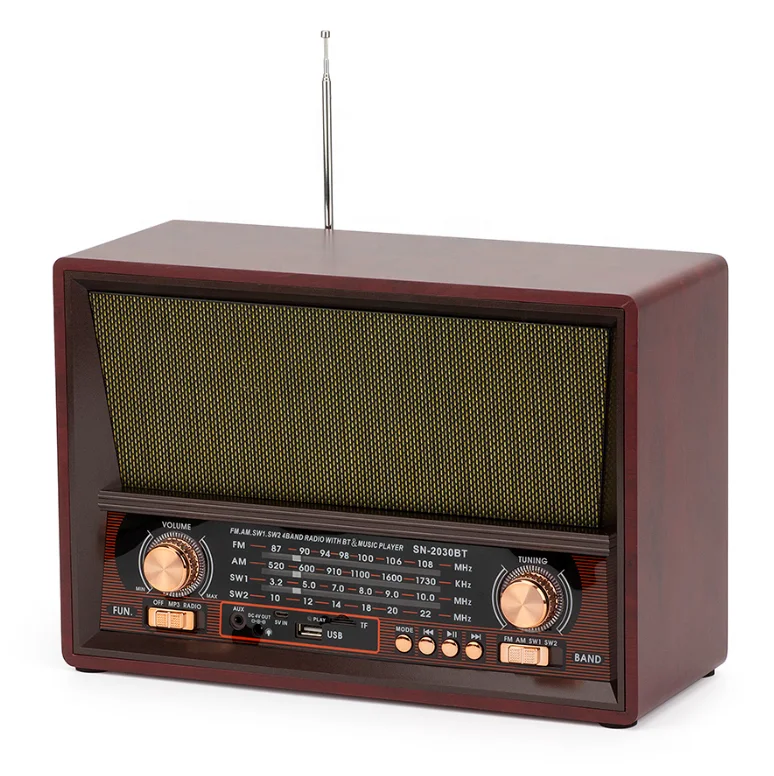 Двойные колонки от производителя USB TF домашняя перезаряжаемая старая модная деревянная аналоговая AM FM-радио классический стиль