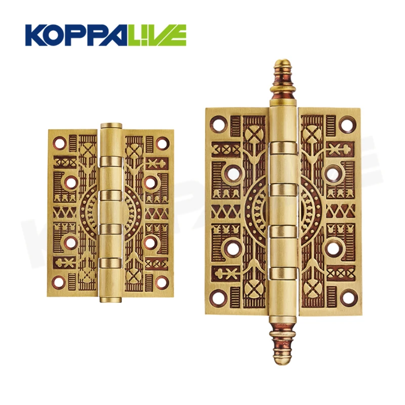Koppalive fancy square corner automatic closure butt bearing hinge bathroom brass wooden door spring loaded hinges