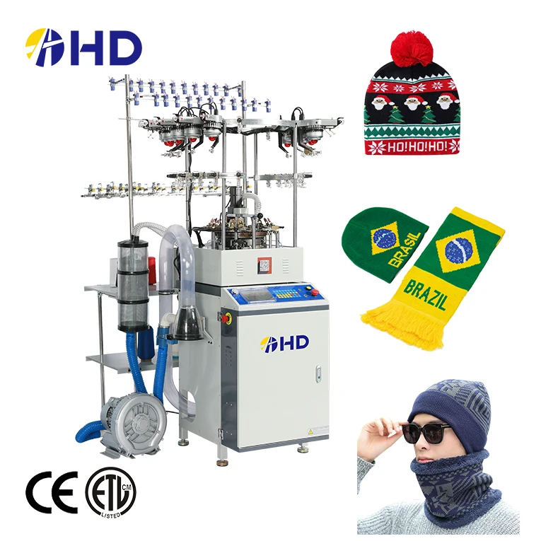 CE approval high speed circular knitting machine for beanie and scarf knitting