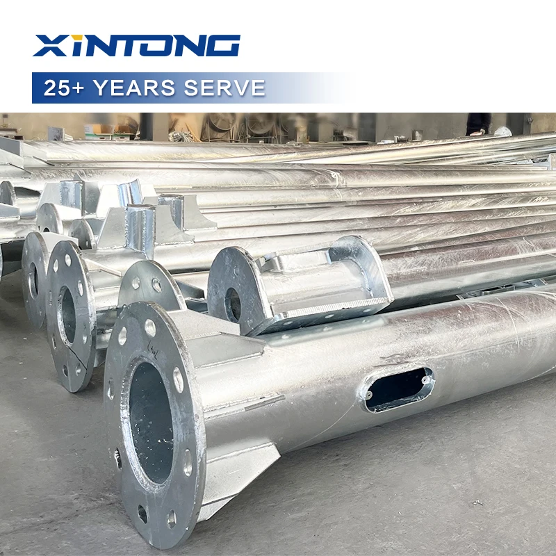 XINTONG Q235 Steel Customized Hot Dip Hot Dip Galvanized Material Galvanized Street Light Pole