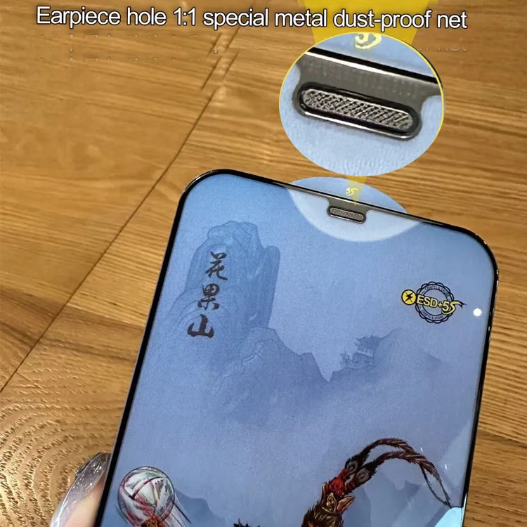 Premium Monkey King ESD  anti-static/anti dust screen protector  tempered glass for iphone 15 14 13 12 11 pro max XR XS MAX