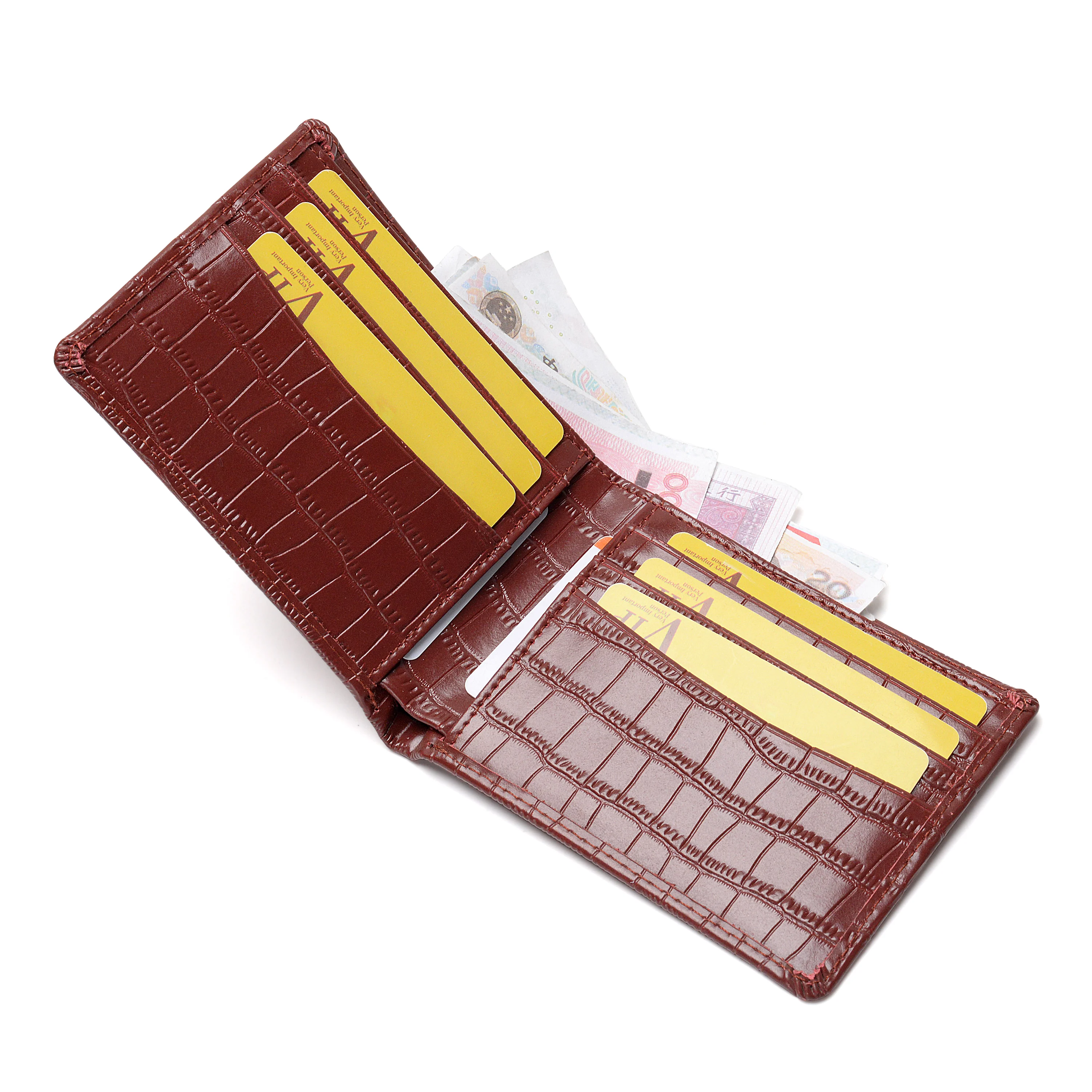 Professional Pu Leather Office Gift Set Custom LOGO Brown Crocodile Wallet Gift Set With Wallet Headphone Cover and Watch Band