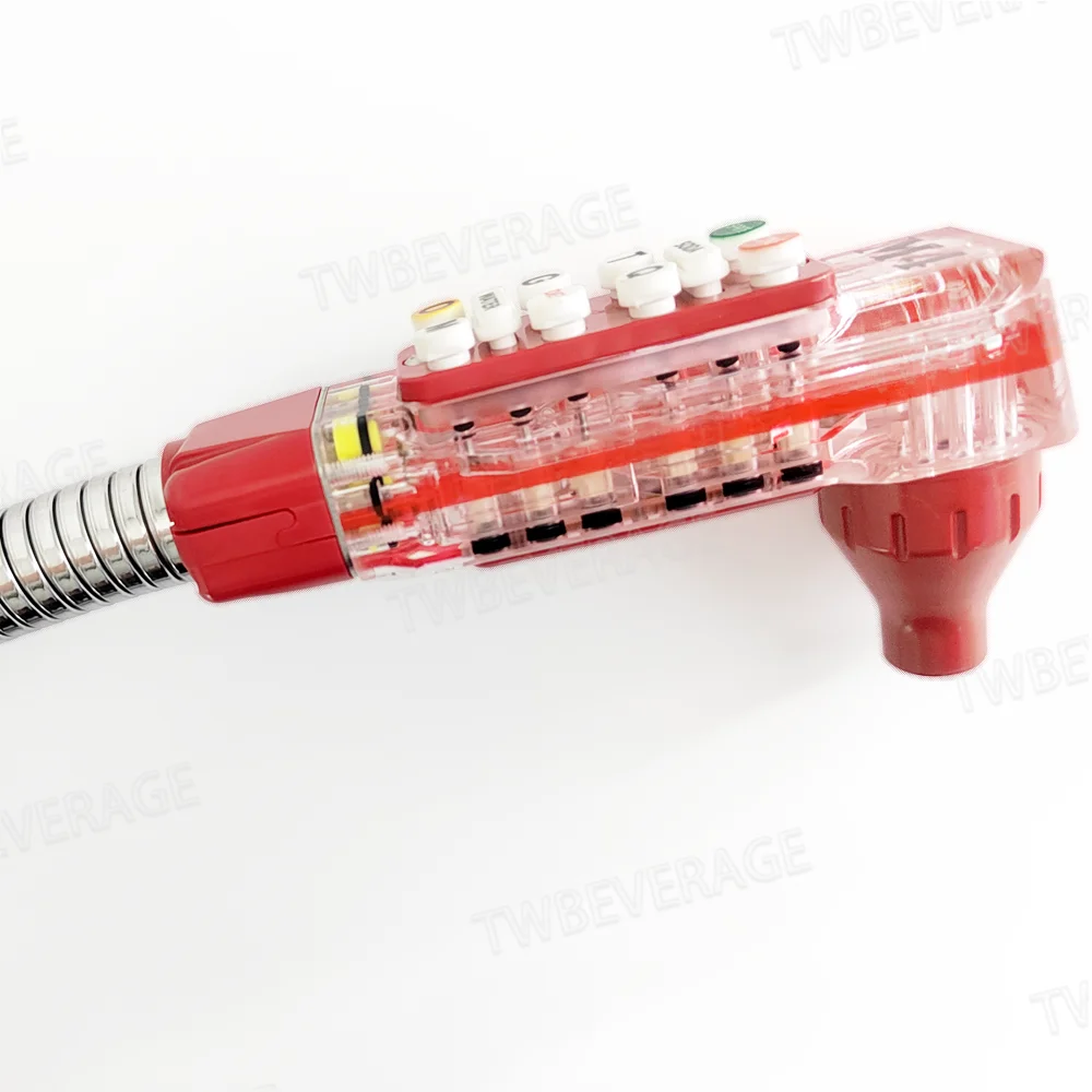 Automatic soda fountain bar gun system with under counter chiller to dispense post mix soda cola