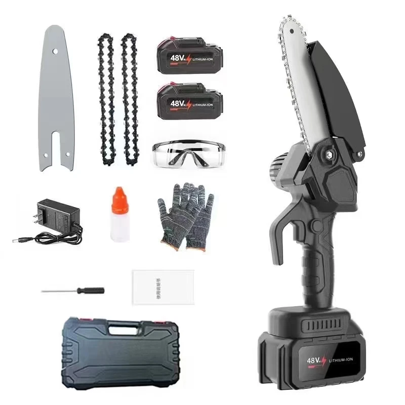 Mini Chainsaw 8 inch Electric Chain Saw Battery Powered Handheld Chainsaw for Trees Branches Trimming Wood Cutting