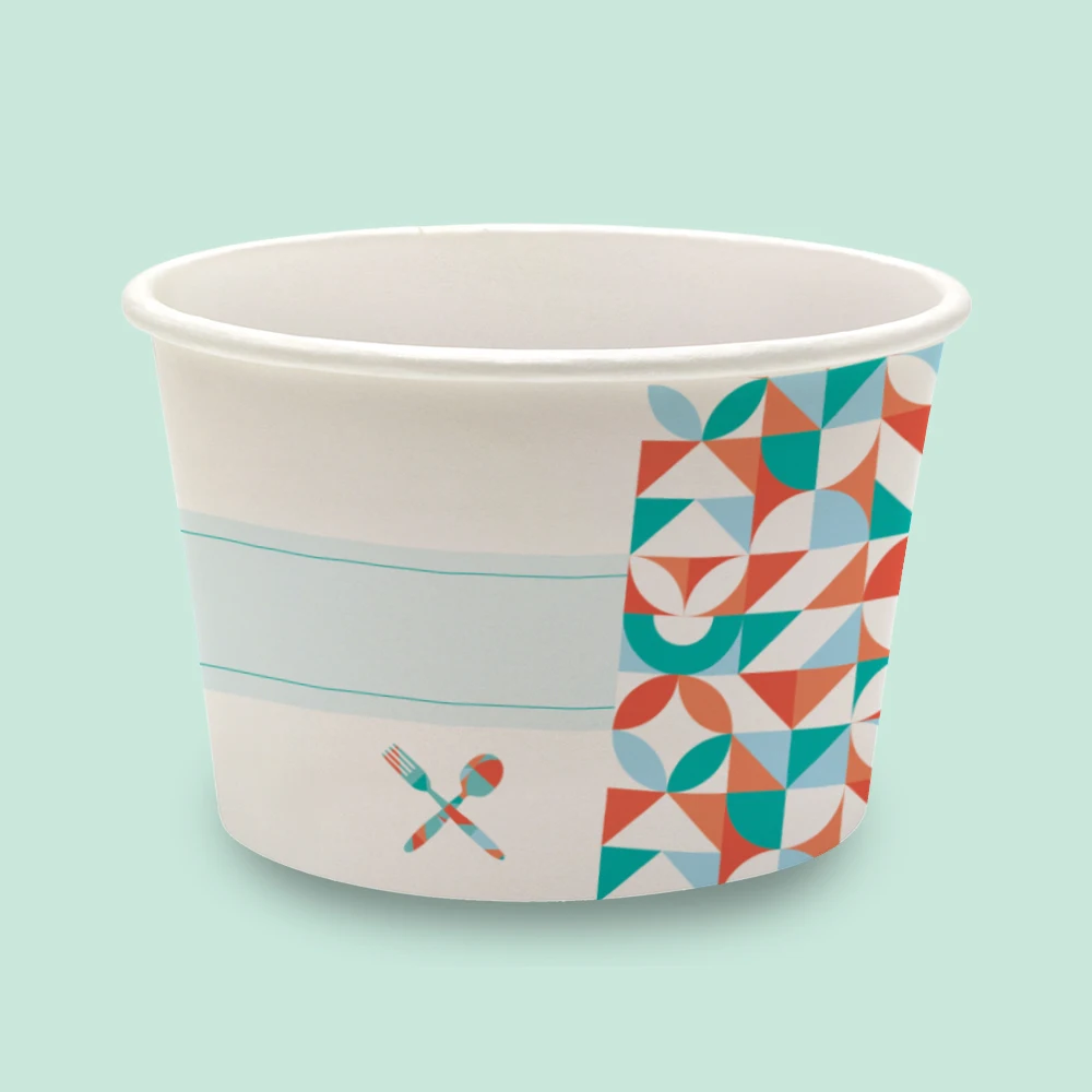 Hot Sale Customized Logo Disposable Paper Bowl Eco Friendly Food Grade 32oz 1000ml White Paper Rice Salad Bowl with Lid Cover