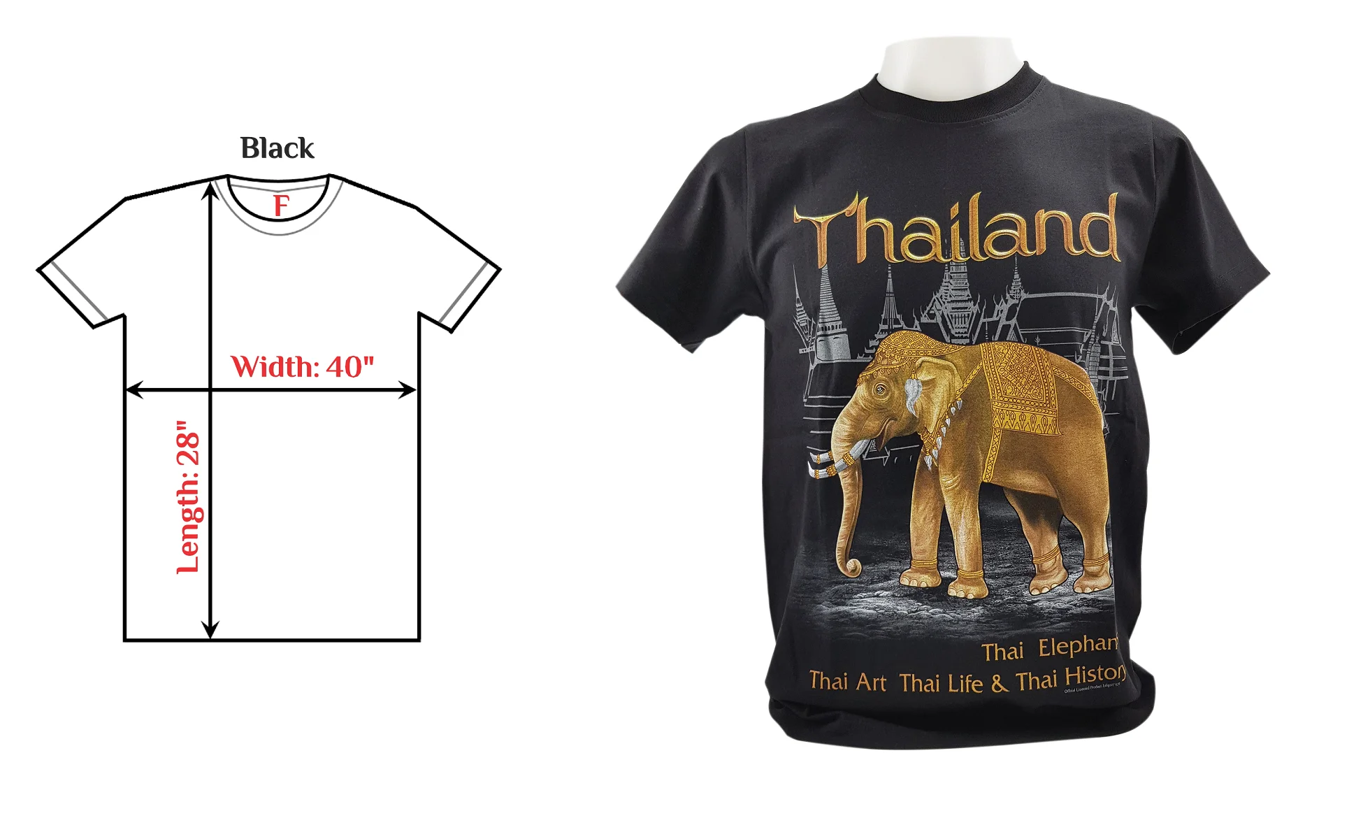 Golden Elephant F Size OEM Custom T-Shirt 100% Cotton Premium Quality Casual Style Original Graphic Design Silk Screen Printings
