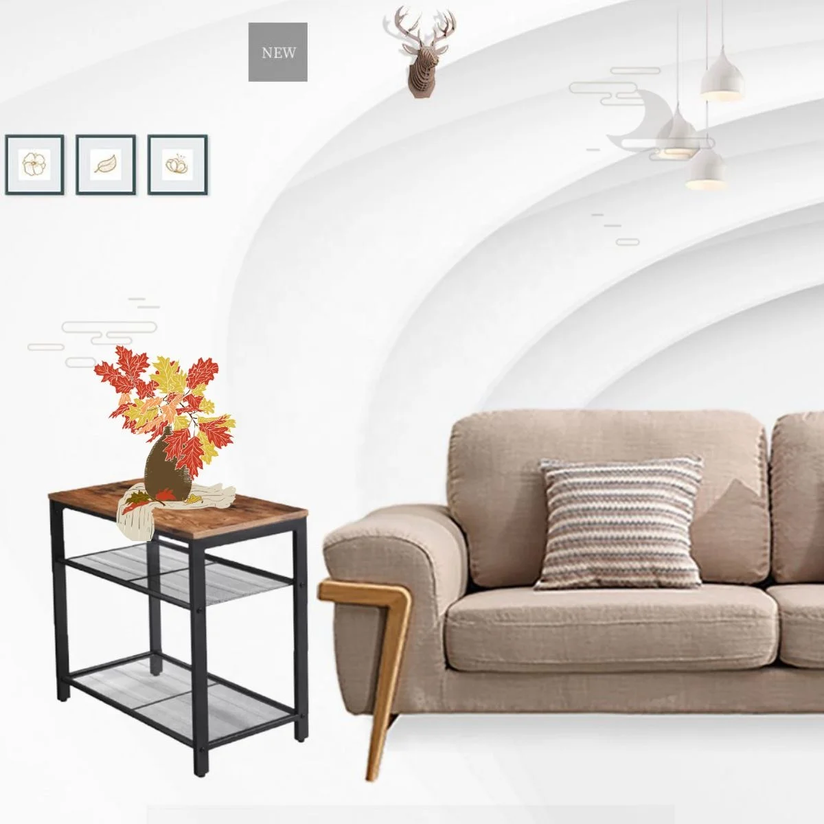 New Modern Style Living Room Furniture Sets Modern Metal Wooden Media Entertainment Console TV Stands Cabinet