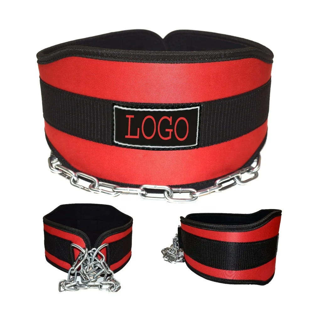  Тренажерный зал Фитнес упражнения брюшной пояс погружение тяжелая цепь Утяжеленные погружения или тянуть Тяжелая атлетика Неопреновый Пояс