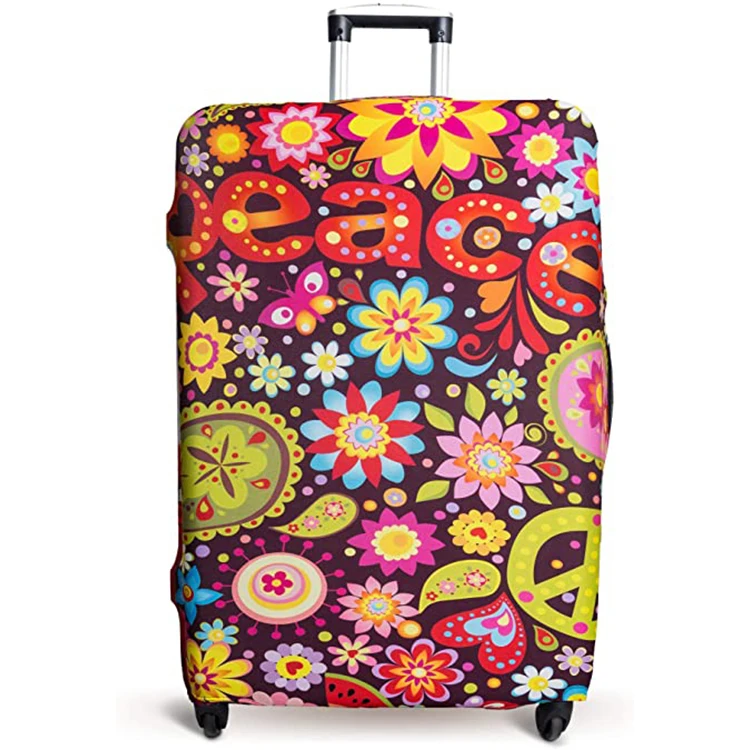 Travel Luggage Suitcase Protective Sunflower Cover,Sublimation Blank White Yellow Floral Luggage Covers/