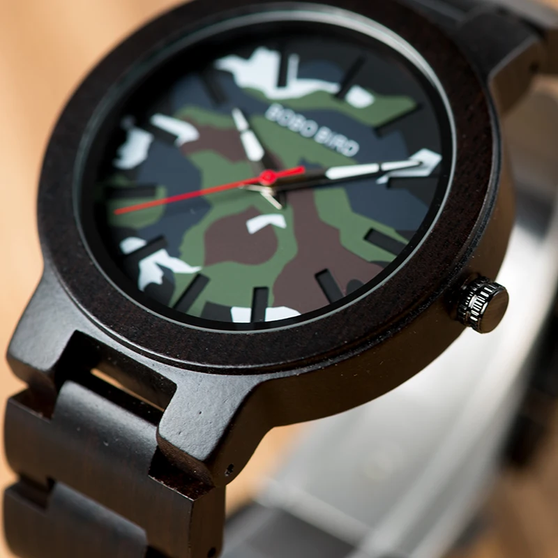 BOBO BIRD Vintage Unisex Watch with Wooden Band Fashion Sport Style with Luminous and Waterproof Features Quartz Movement