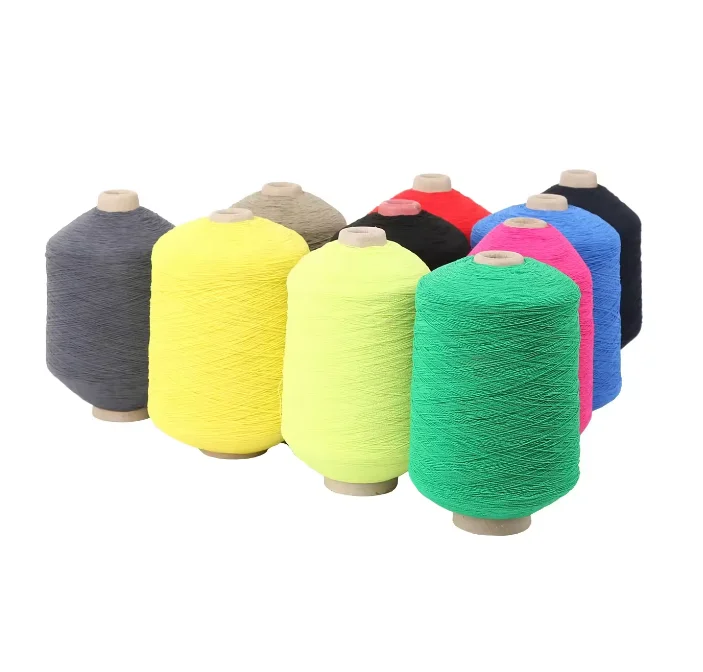 Customized 75D Double Covered Elastic Yarn Polyester Nylon for Medical Socks Knitting Latex Rubber Thread round Pattern Cords