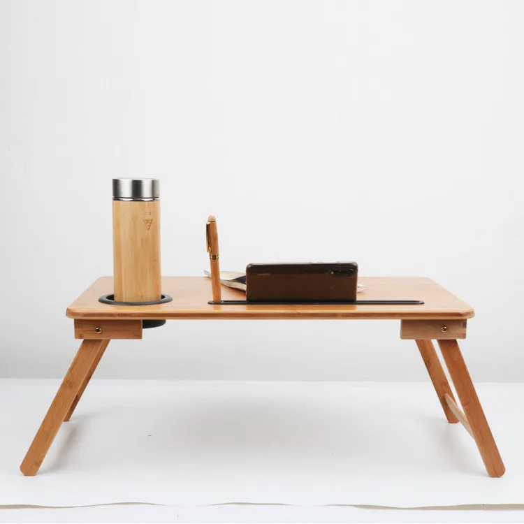 
Bamboo simple notebook computer desk bed with folding lifting leg table simple desk study 