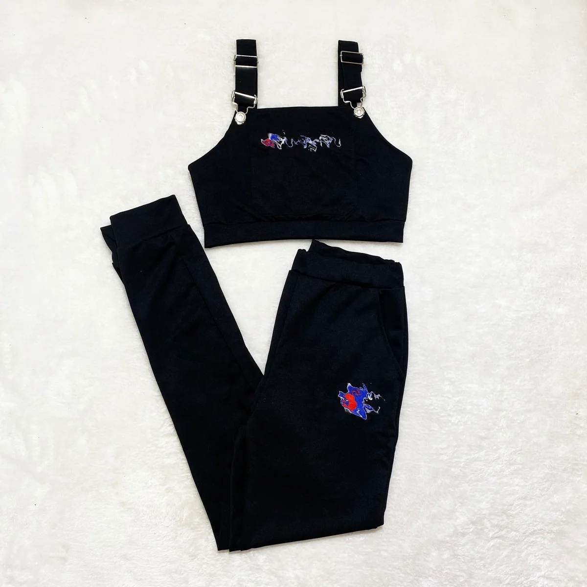 Новый трендовый дизайнерский брендовый комплект боди без рукавов с длинными брюками женская одежда