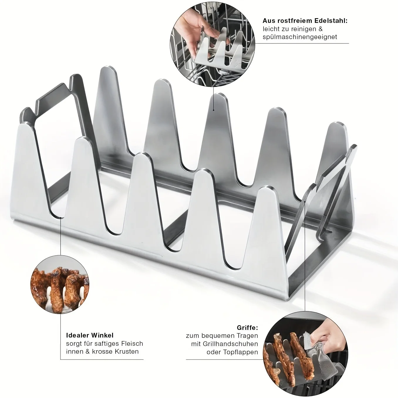 Portable Chicken Wing Holder Grilled BBQ Grill Rib Rack Stainless Steel Multi-functional Barbecue Grill For Outdoor Garden