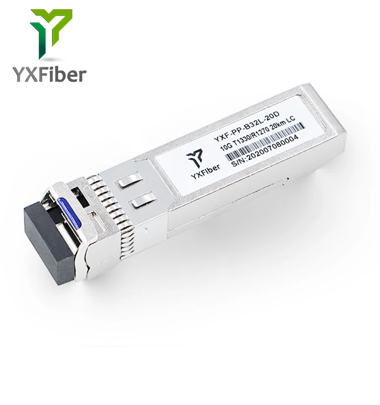  Телекоммуникационный продукт YXFiber T1270/R1330nm 20 км SM 10G SFP + оптический модуль