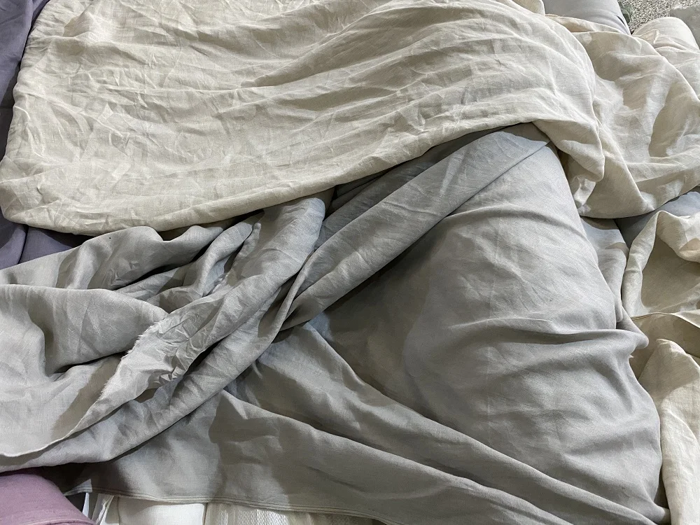 Reactive Dyed Eco-friendly Stock Natural Breathable Linen Fabric Large Extra Wide 280cm Washed Curtain Bedding Linen