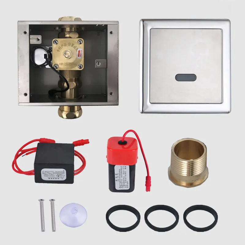 Stainless Steel Concealed Type Toilet Flush Valve Water Saving Automatic Time Delayed Horizontal Urinal Sensor Flush Valve