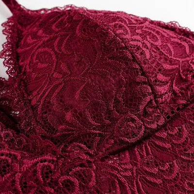 Women Bralette French Style Lace Bra Girls Triangle Cup Lingerie Deep V Wireless Underwear Soft Thin Seamless Bra