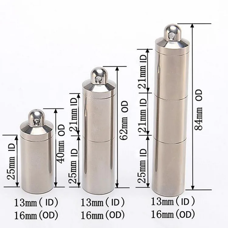 factory price of Titanium Waterproof Capsule Pill Cases Container emergency Capsule Pill Seal Case EDC