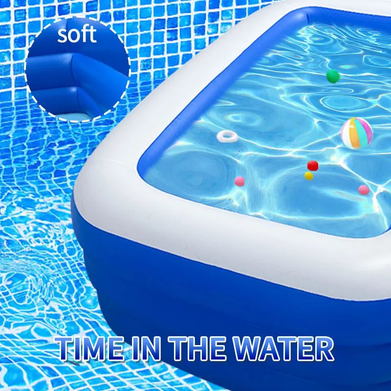 Eco-friendly PVC white and blue floating water pool for indoor and outdoor use