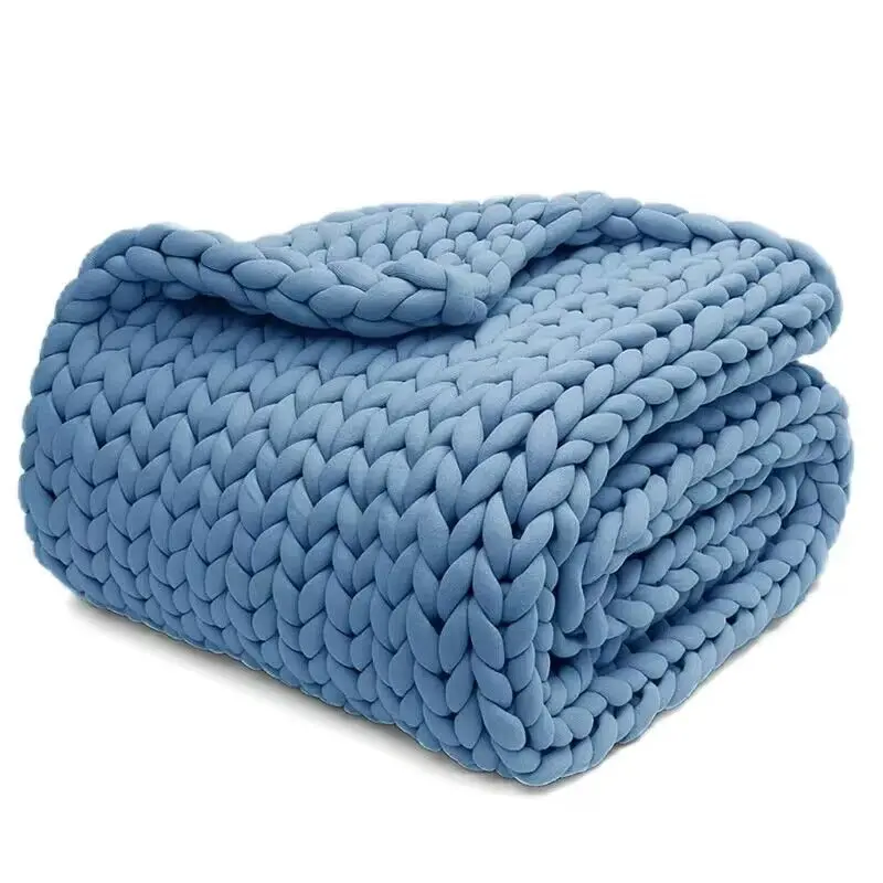 Home Decor Giant Yarn chunky knit weighted blanket Braided Sensory Autism weighted blanket knitted
