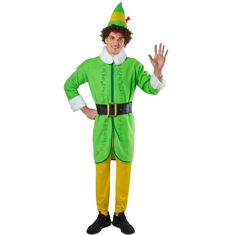 Green Elf Costume Pink Christmas Costume for Party Festivals Stage Play Costume