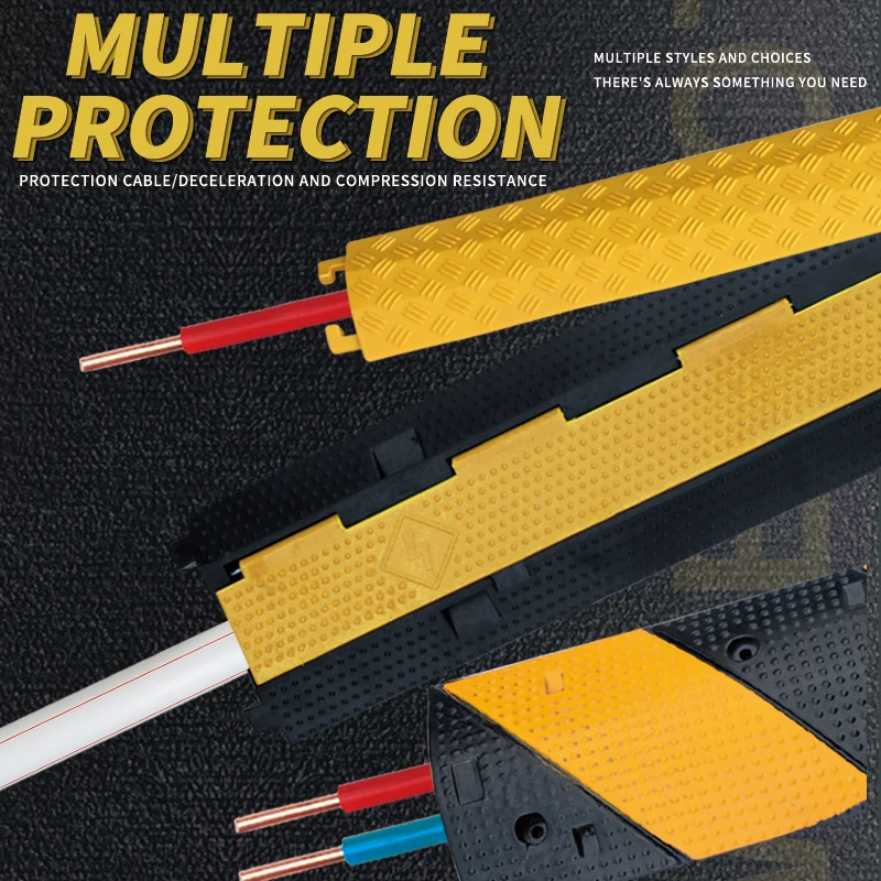 964*126*16mm 1 Channel PVC Drop Over Cable Protector Wholesale Black for Indoor Roadway Safety Use