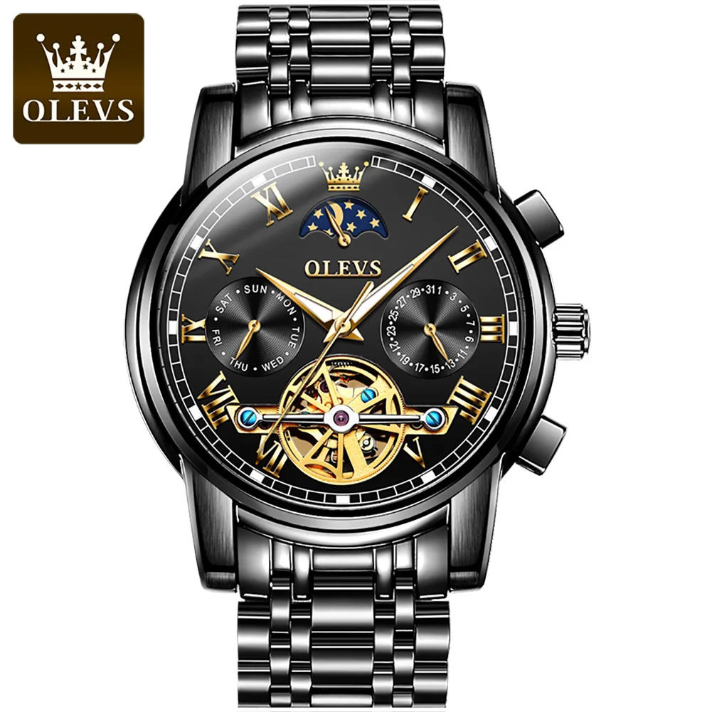 Мужские наручные часы OLEVS 6617 автоматические механические Montre Homme модные деловые
