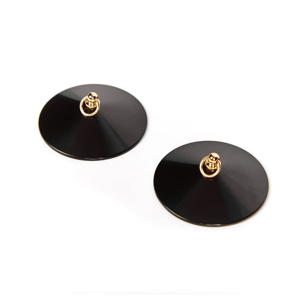 Custom Black Metal with Ring Nipple Cover Wholesale Sexy Reusable Nipple Cover for Women