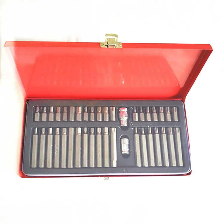 Профессиональная Шестигранная Отвертка звездообразной формы из хром-ванадиевой стали в коробке и Набор насадок 40 шт.