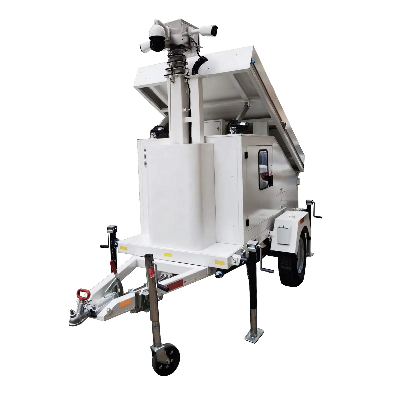 High performance DC 24V mobile video surveillance trailer with solar system for oil pipeline monitoring